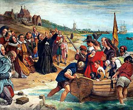 Peregrinos Desembarcando en Massachusets